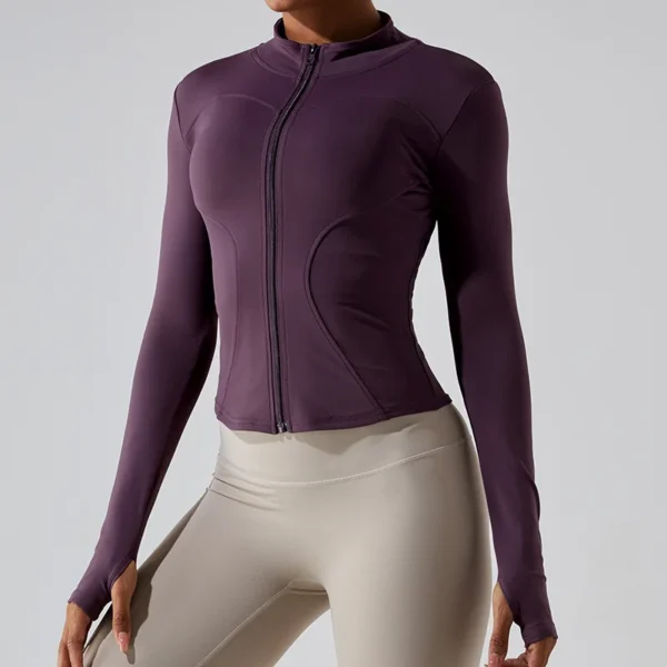 Women's Long Sleeve Sports Jacket – Yoga, Running, Gym Workout Activewear Top