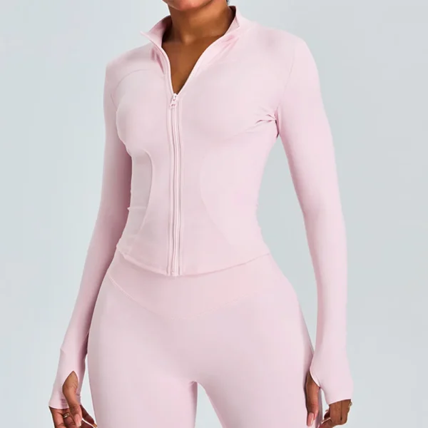 Women's Long Sleeve Sports Jacket – Yoga, Running, Gym Workout Activewear Top